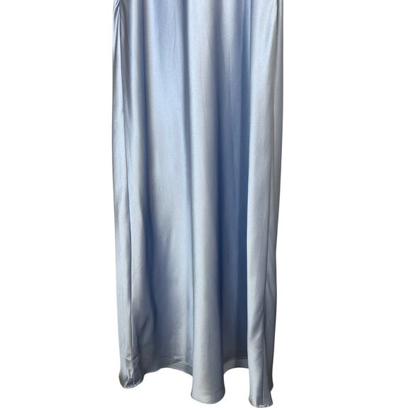 Fleur Du Mal, NWT Women’s Ruched Bust Dress in Cloud, Satin Midi - Blue, Medium - Picture 10 of 10